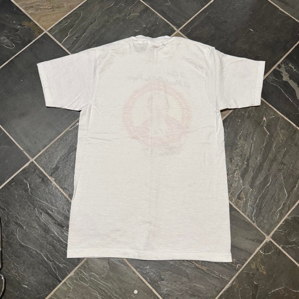 VINTAGE 80s Pope John Paul II 'Peek at the Pope' white Graphic Tee - Medium - Picture 5 of 7